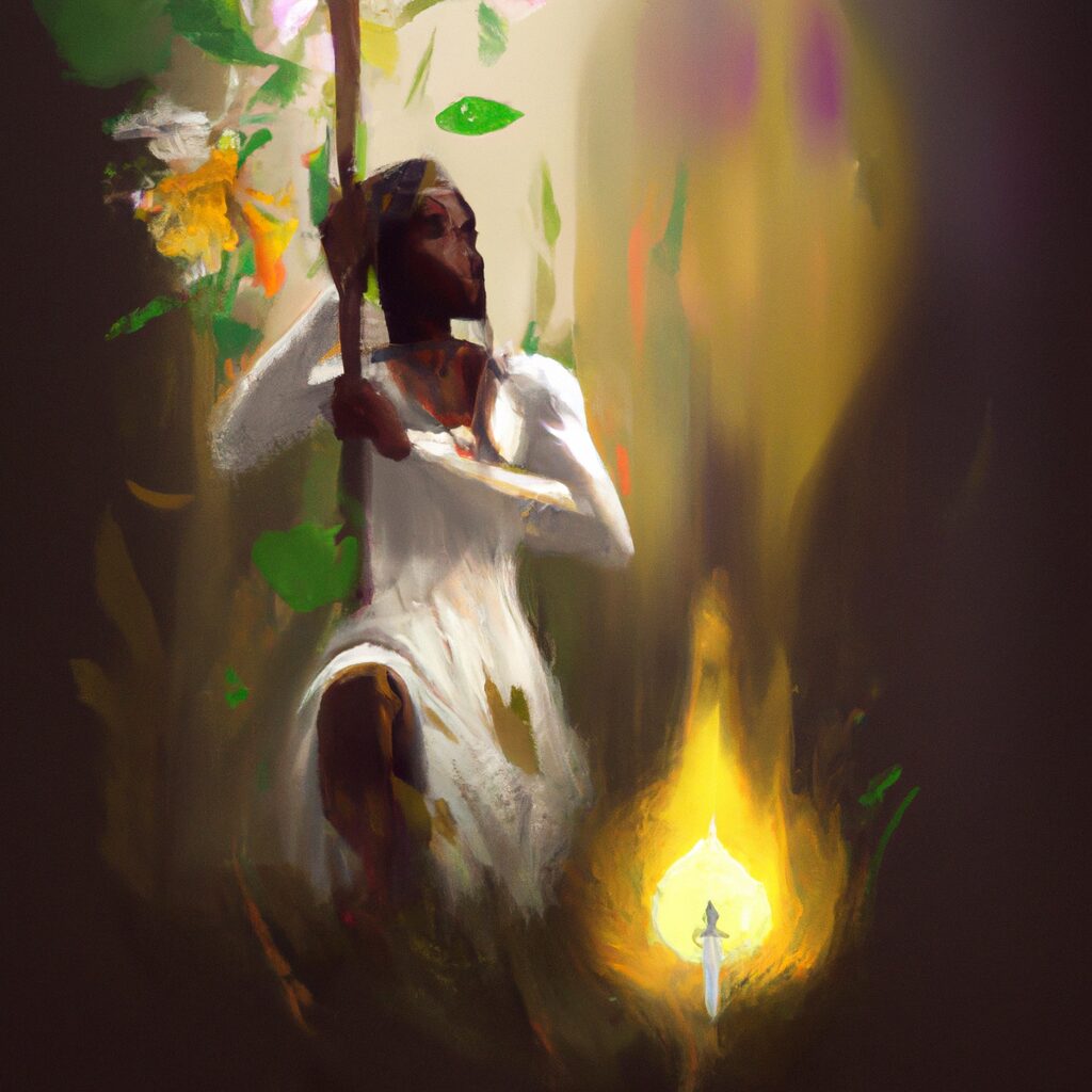 Desenho digital de uma pessoa com um livro aberto sobre