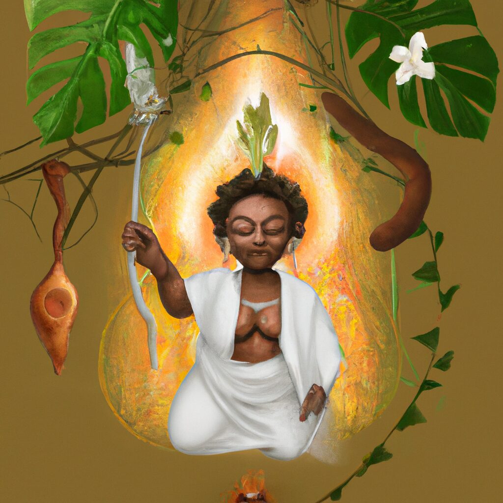 Desenho digital de uma pessoa com um livro aberto sobre