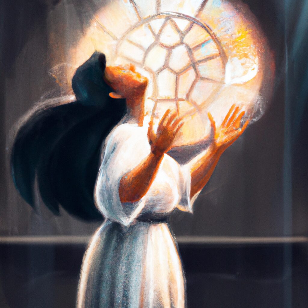 Desenho digital de uma pessoa com um livro aberto sobreadoracao e louvor