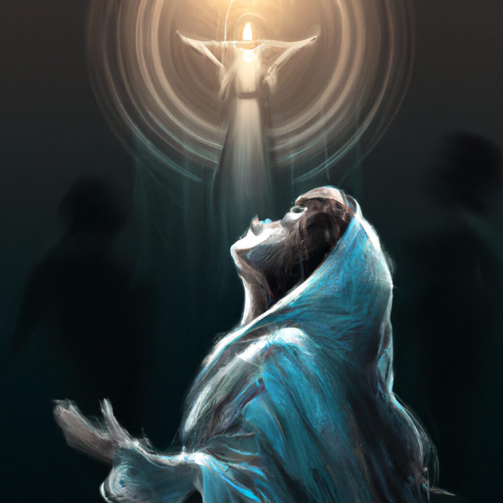 Desenho digital de uma pessoa com um livro aberto sobre