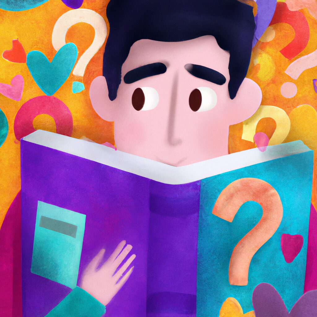 Arte de uma pessoa lendo um livro de texto sobre