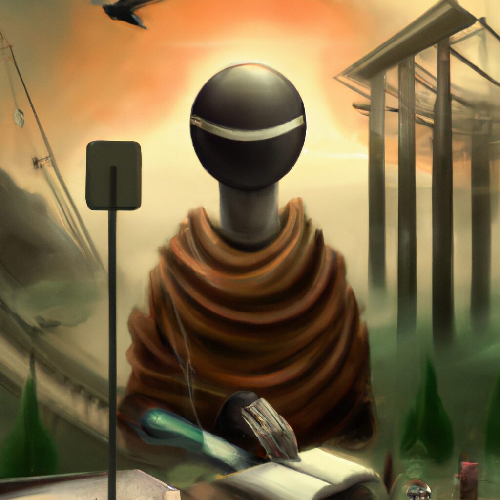 Arte Digital de uma pessoa lendo Livros sobre