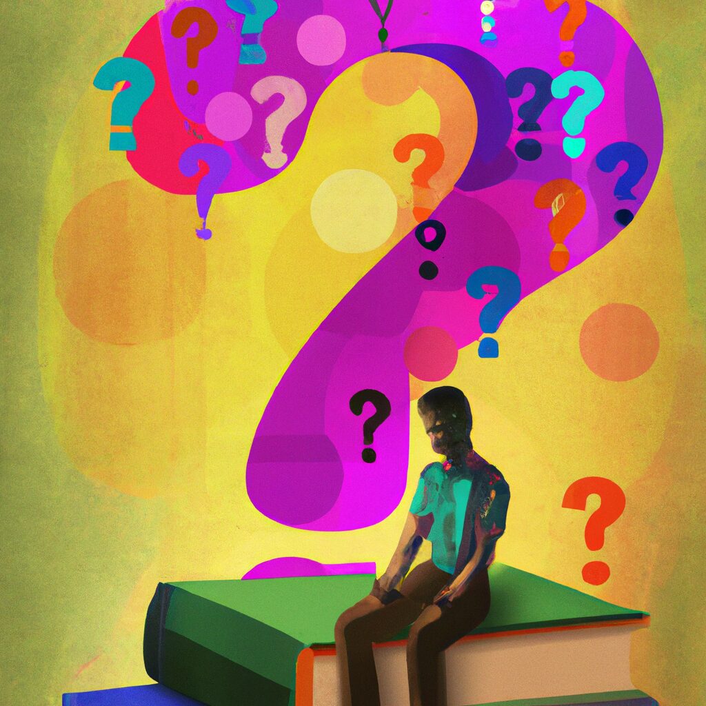 Arte Digital de uma pessoa lendo Livros sobre