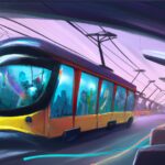 Desenho de alguém lendo transporte publico