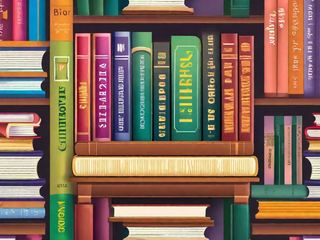 A imagem mostra uma pilha de livros de autoajuda, simbolizando a popularidade da literatura de autoajuda no Brasil. Os livros são diversos, representando diferentes temas como crescimento pessoal, motivação e sucesso. As capas vibrantes e os títulos refletem a busca dos leitores por autoaperfeiçoamento e o próspero mercado de autoajuda no país.